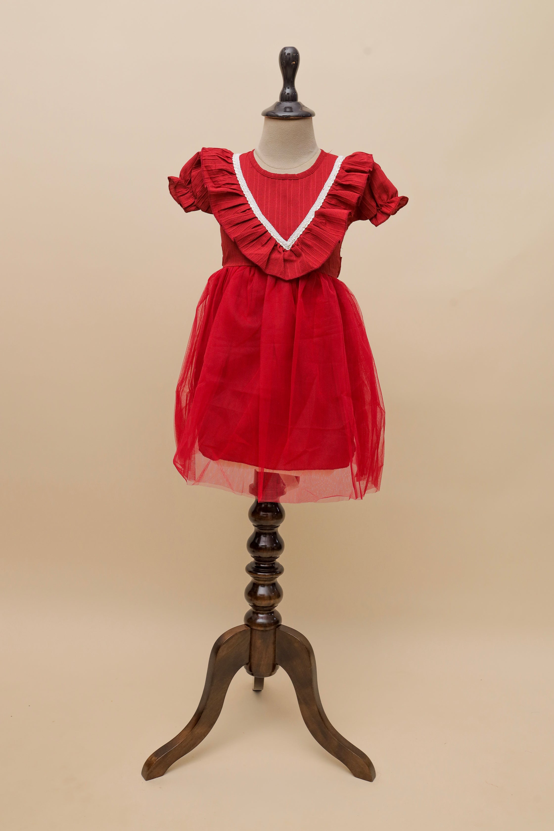 Scarlet Ruffle Tulle Frock