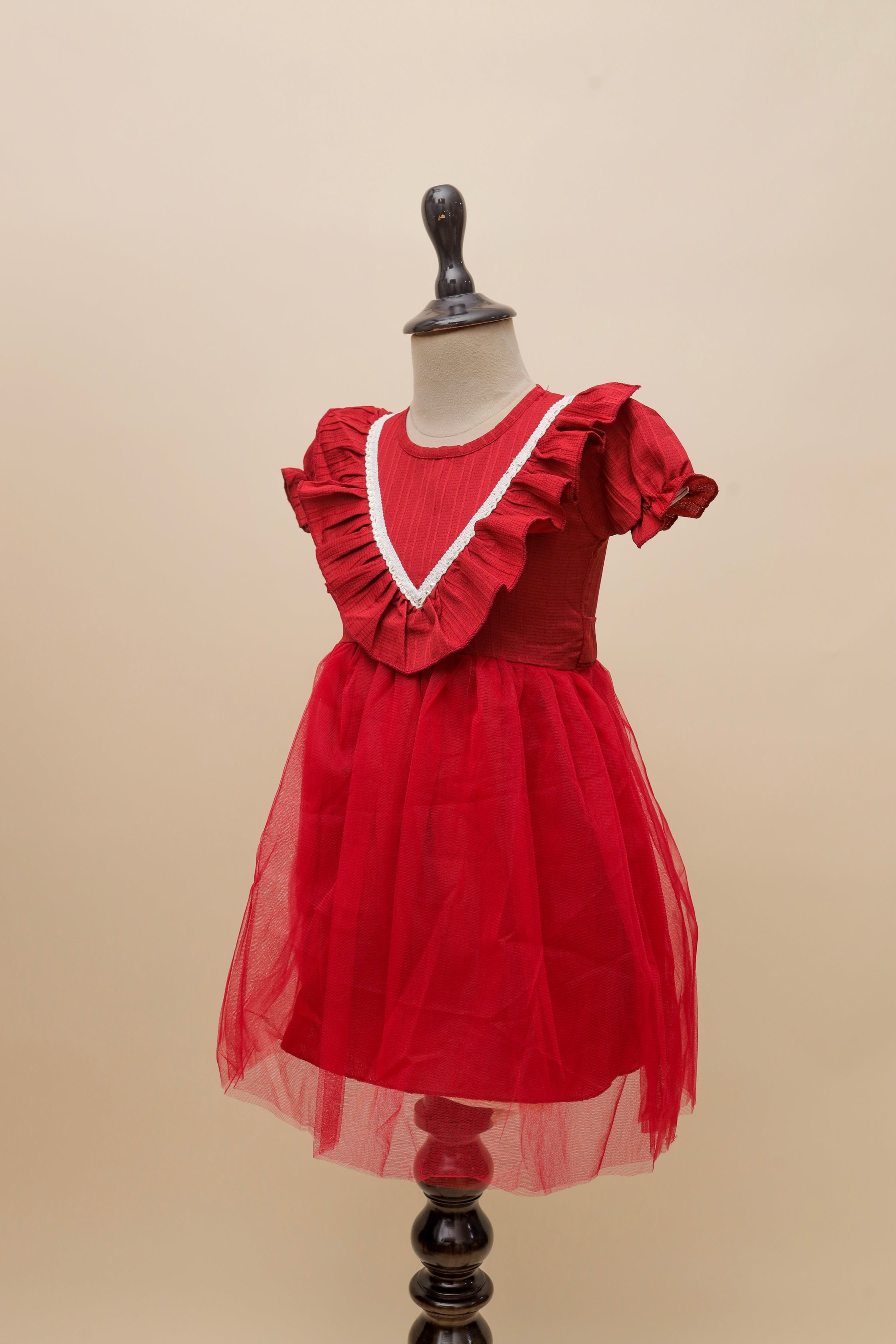 Scarlet Ruffle Tulle Frock