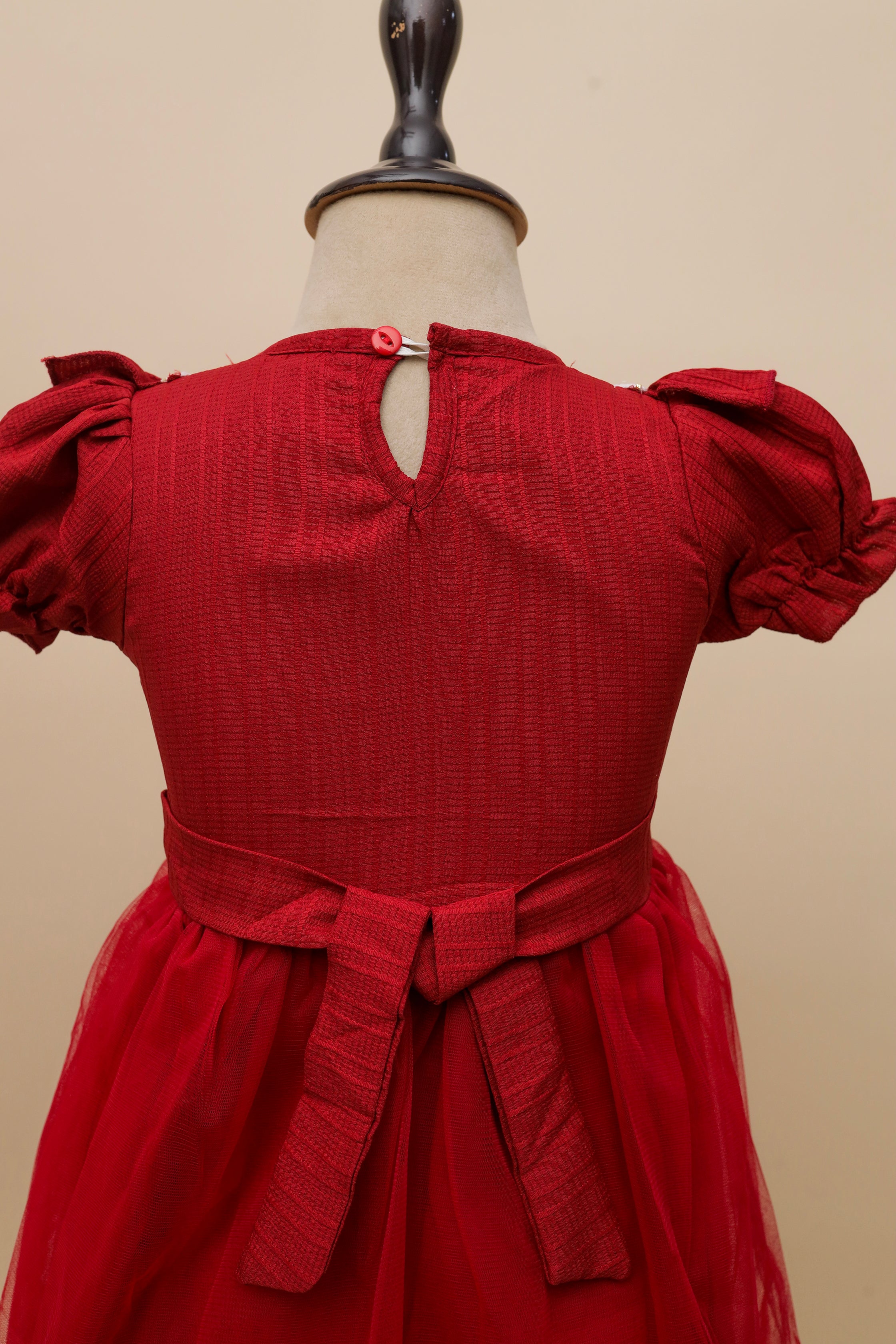 Scarlet Ruffle Tulle Frock