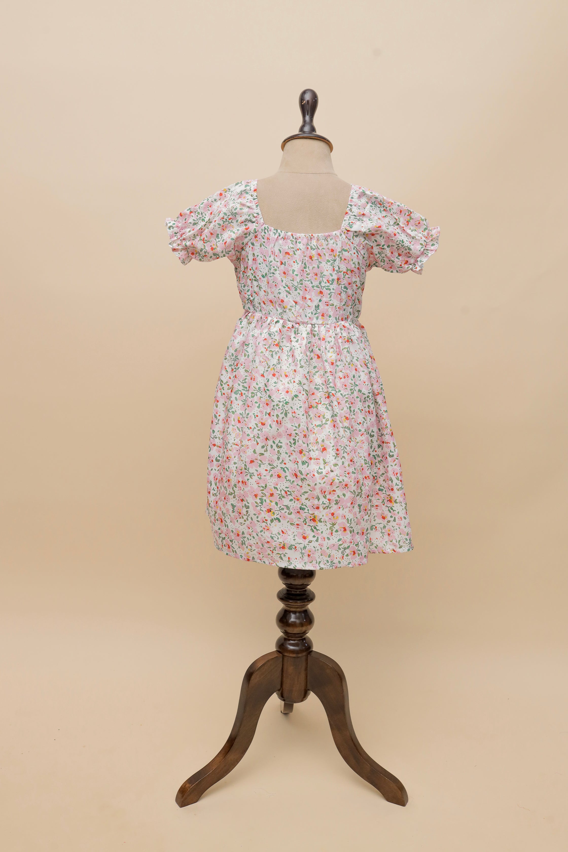 Petal Buttons Floral Frock