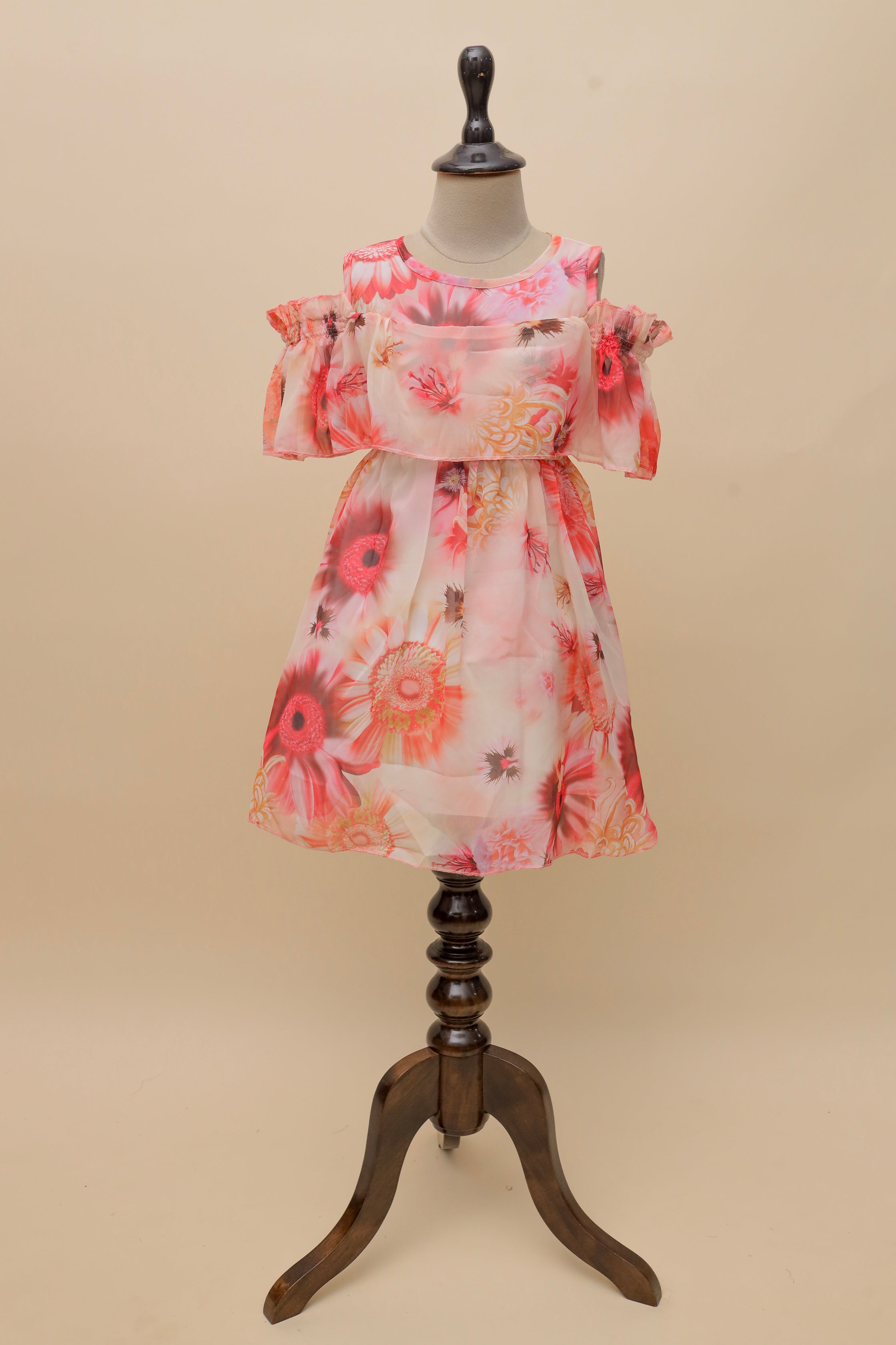 Blushing Petals Off-Shoulder Frock