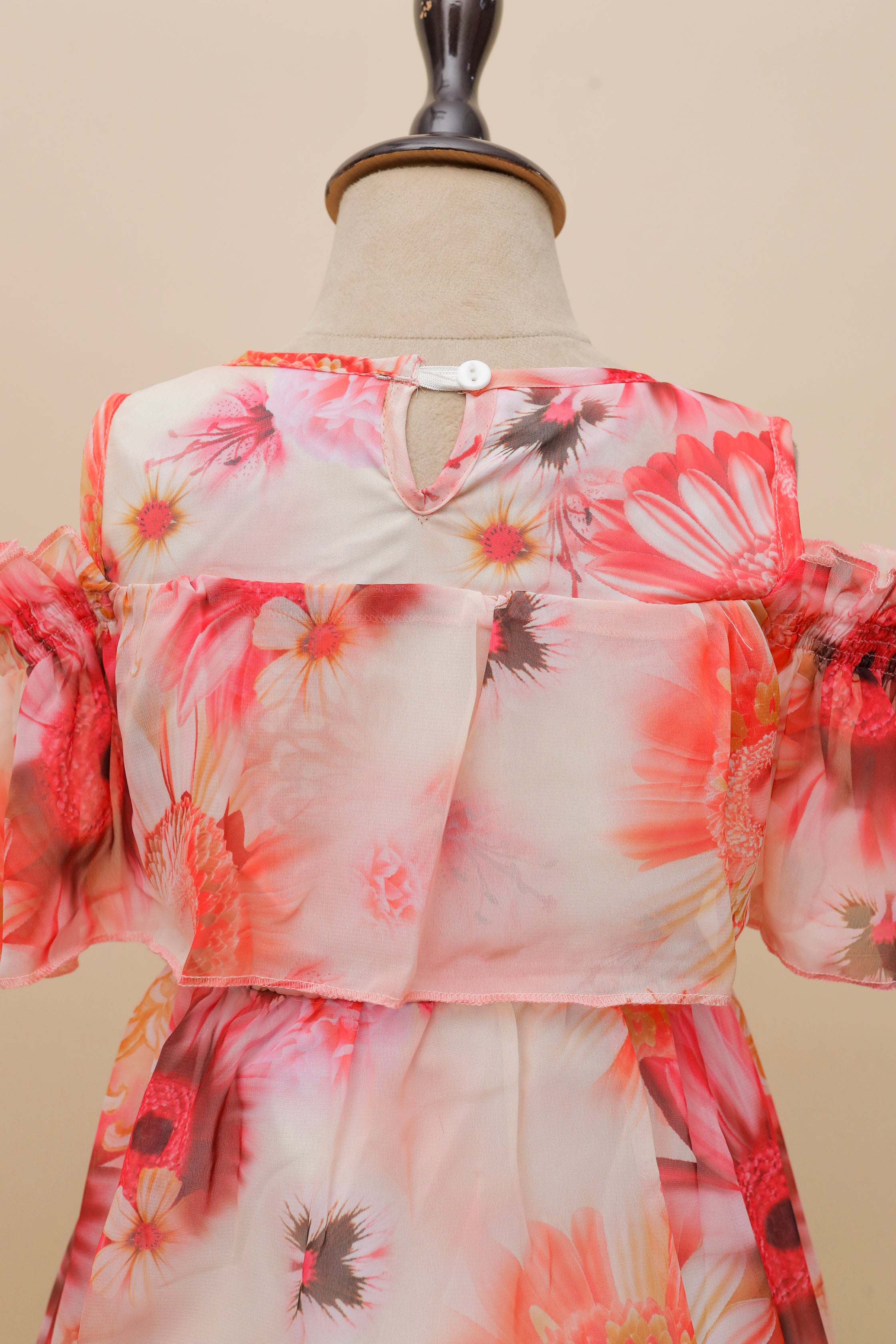 Blushing Petals Off-Shoulder Frock