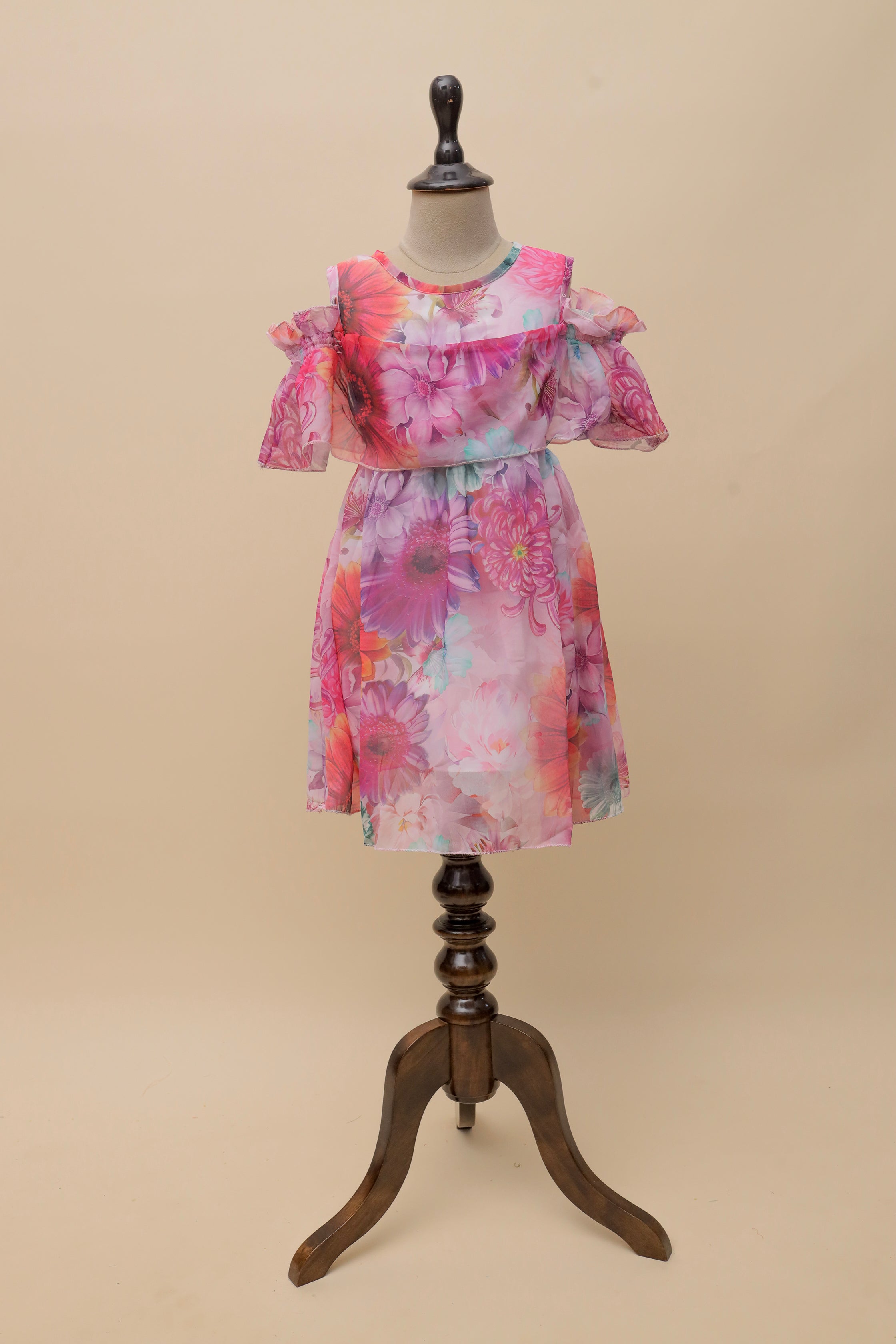 Blooming Radiance Cold-Shoulder Frock