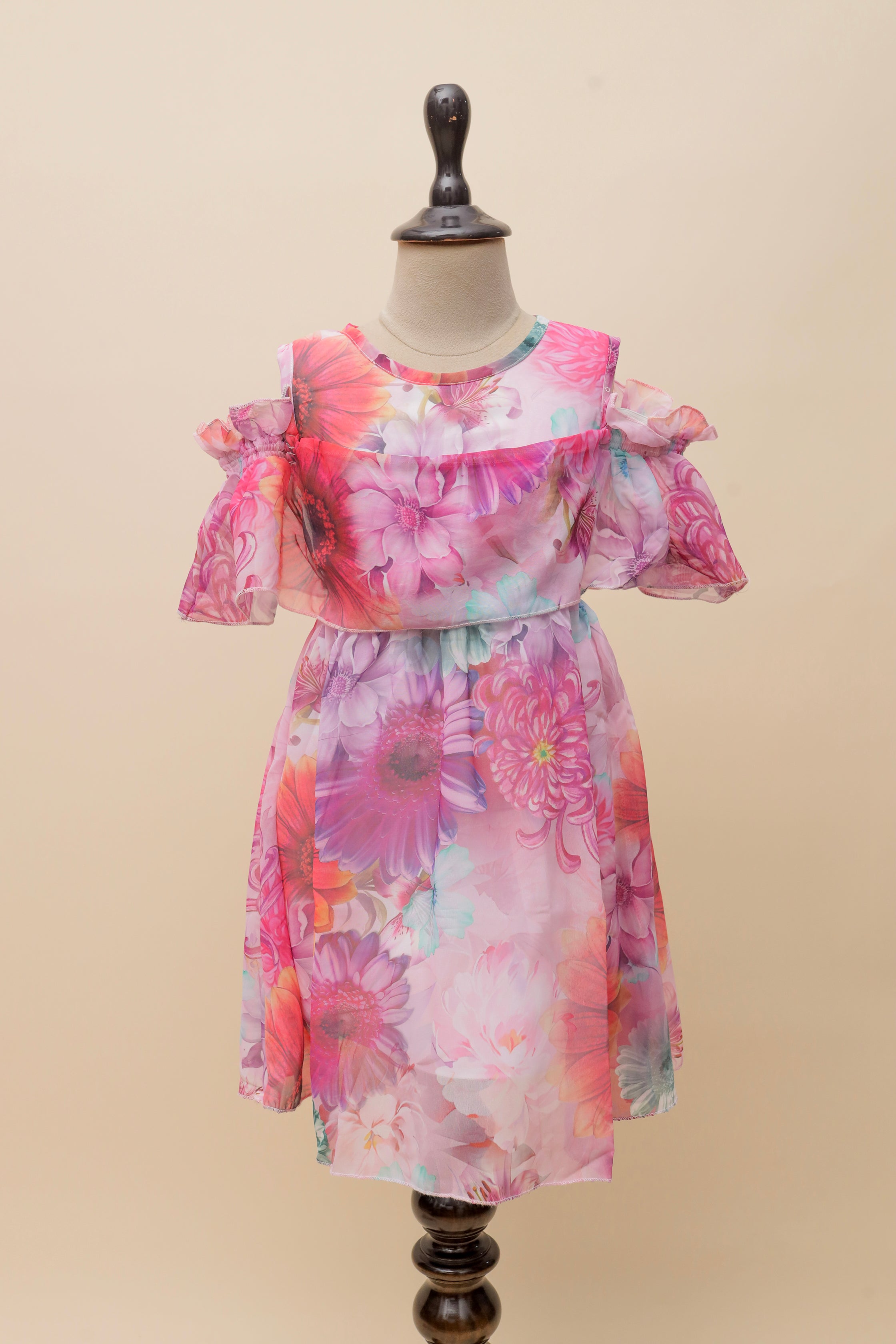 Blooming Radiance Cold-Shoulder Frock