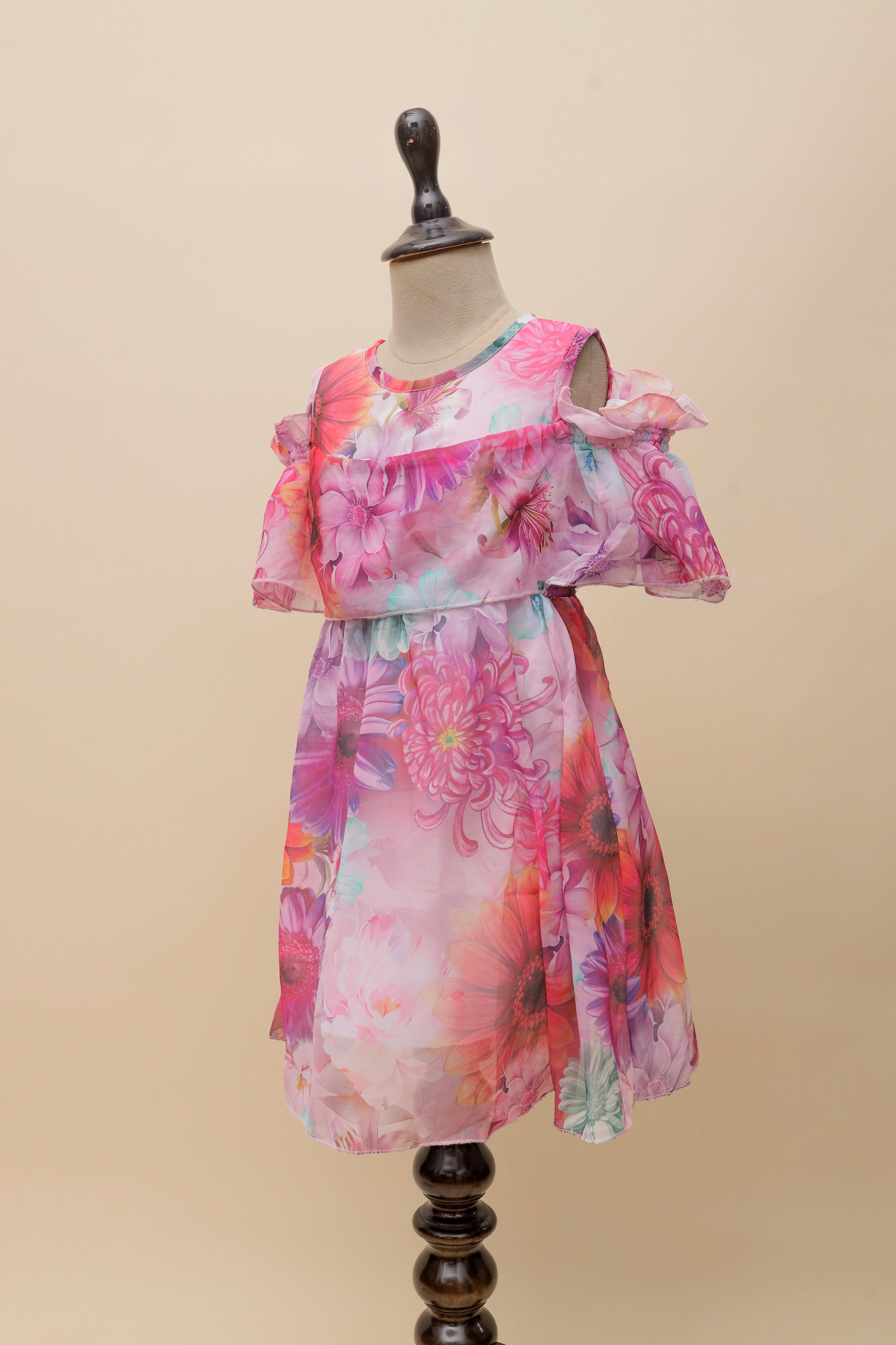 Blooming Radiance Cold-Shoulder Frock