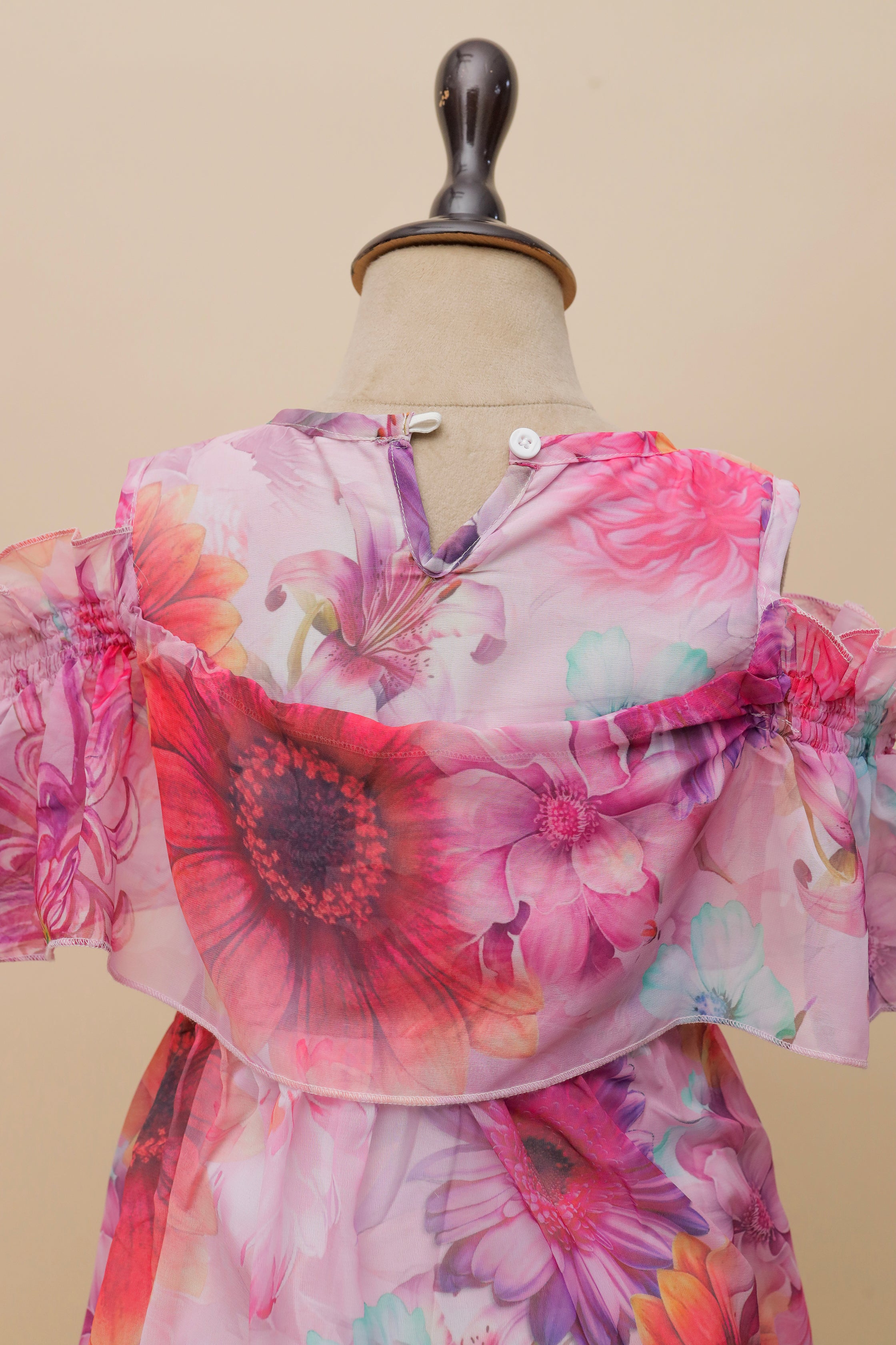 Blooming Radiance Cold-Shoulder Frock