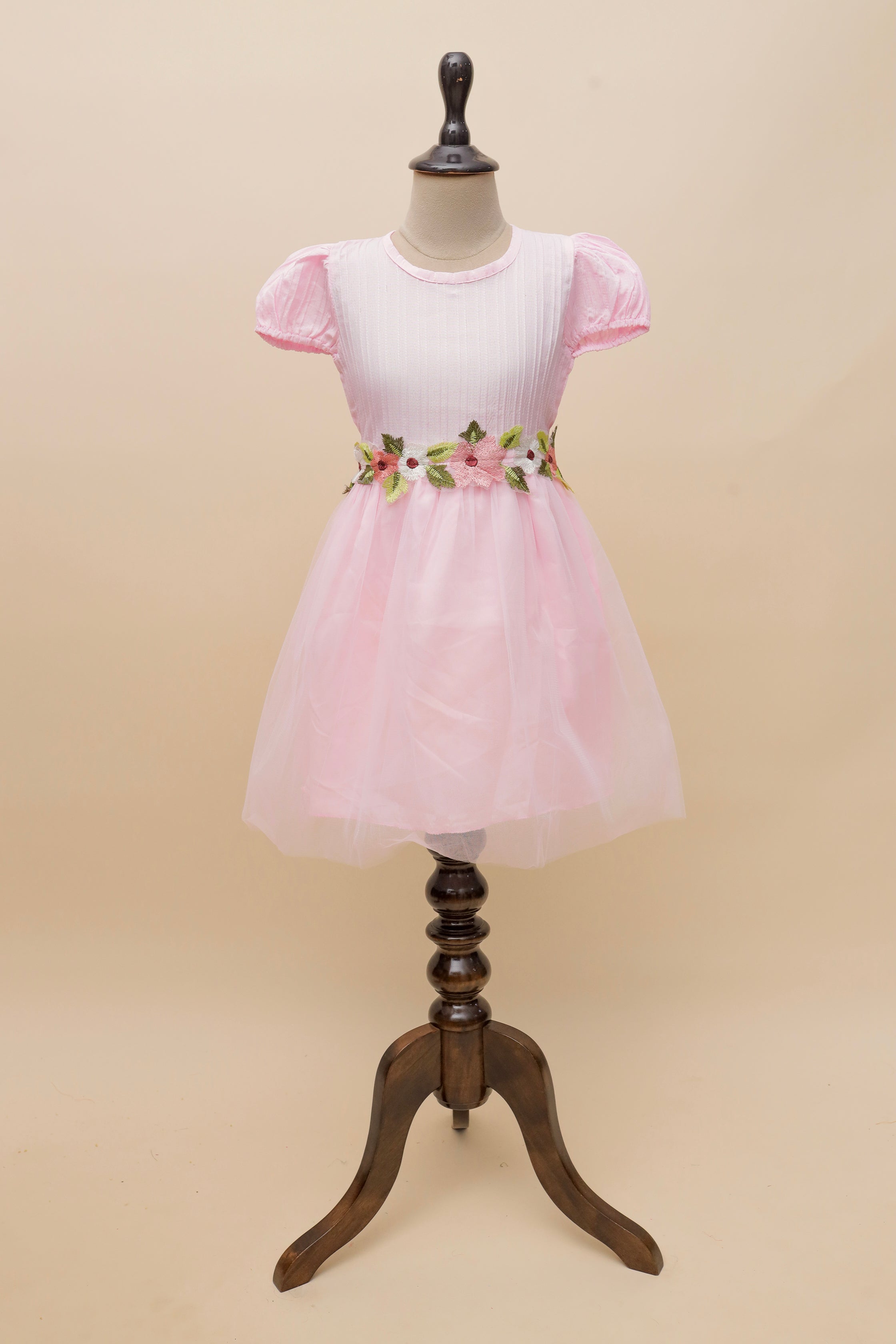 Blush Blossom Embroidered Frock