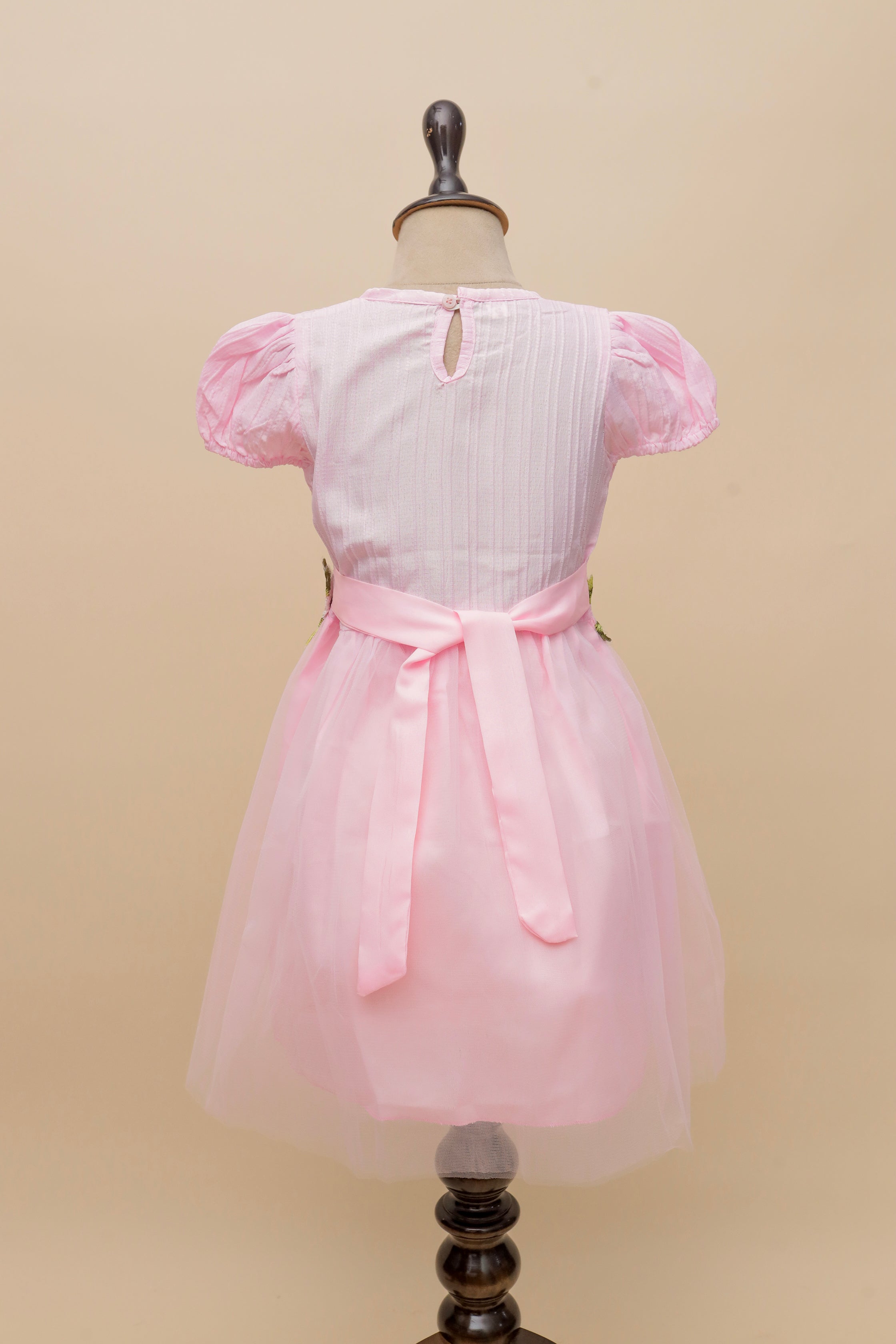 Blush Blossom Embroidered Frock