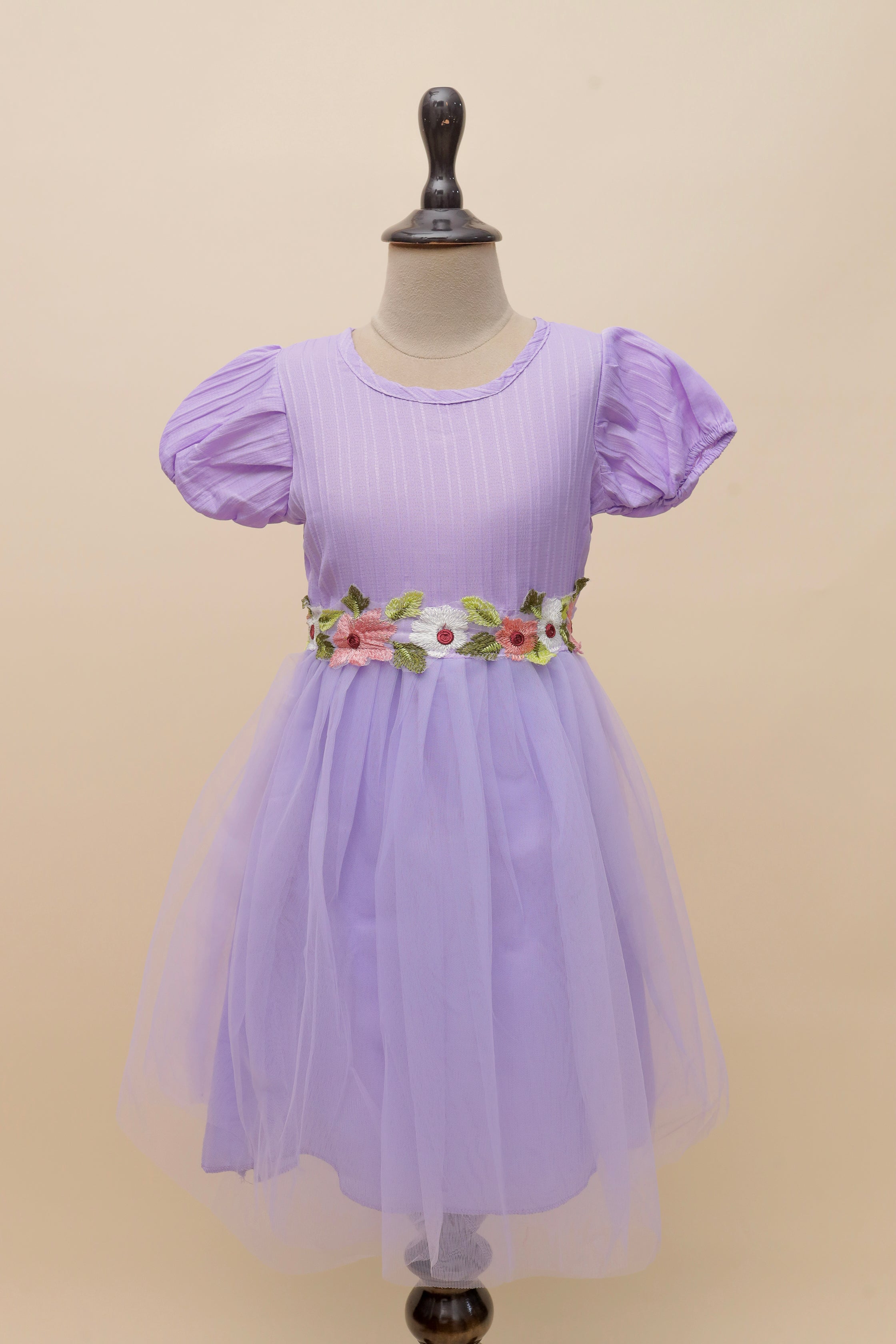 Blush Blossom Embroidered Frock