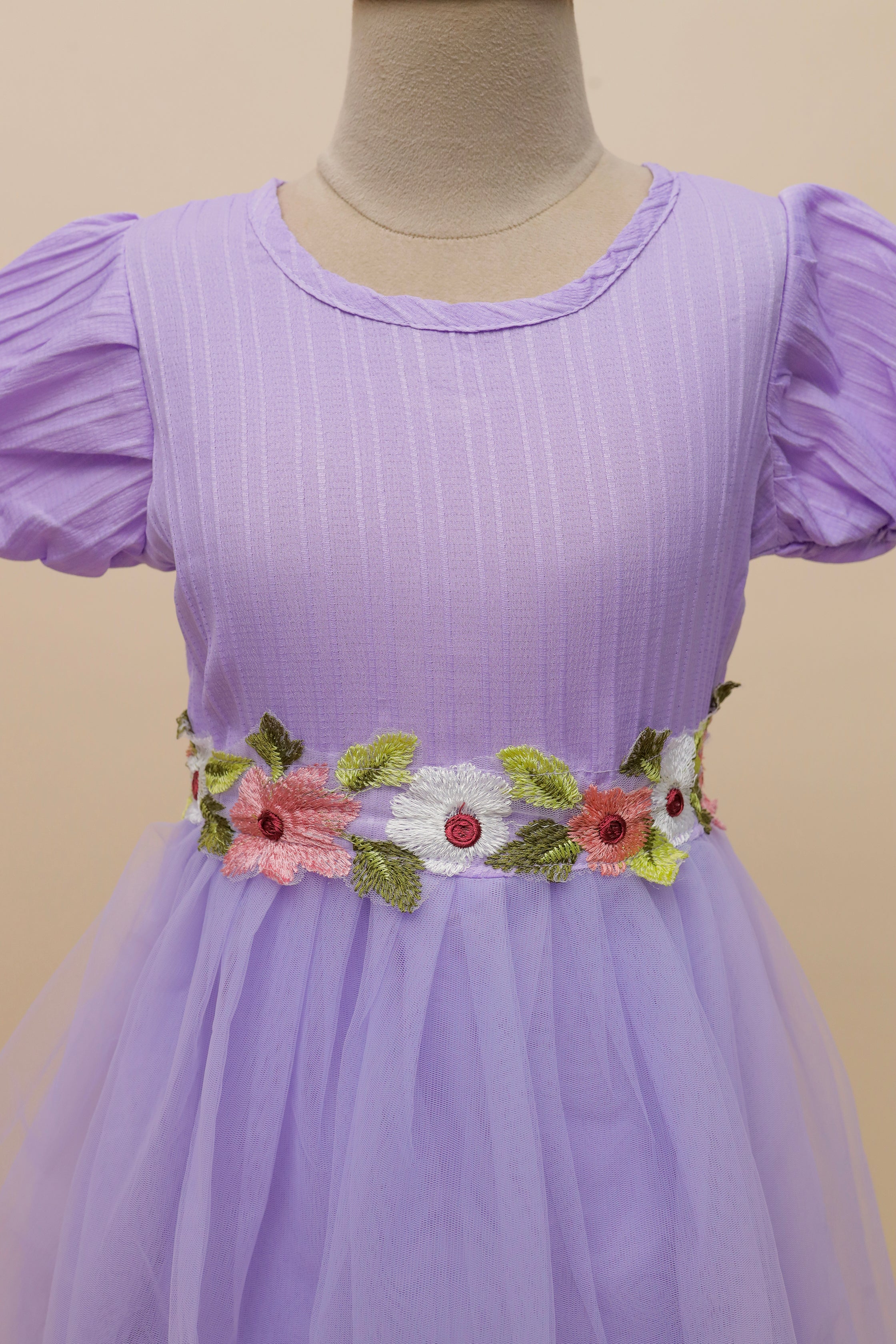 Blush Blossom Embroidered Frock