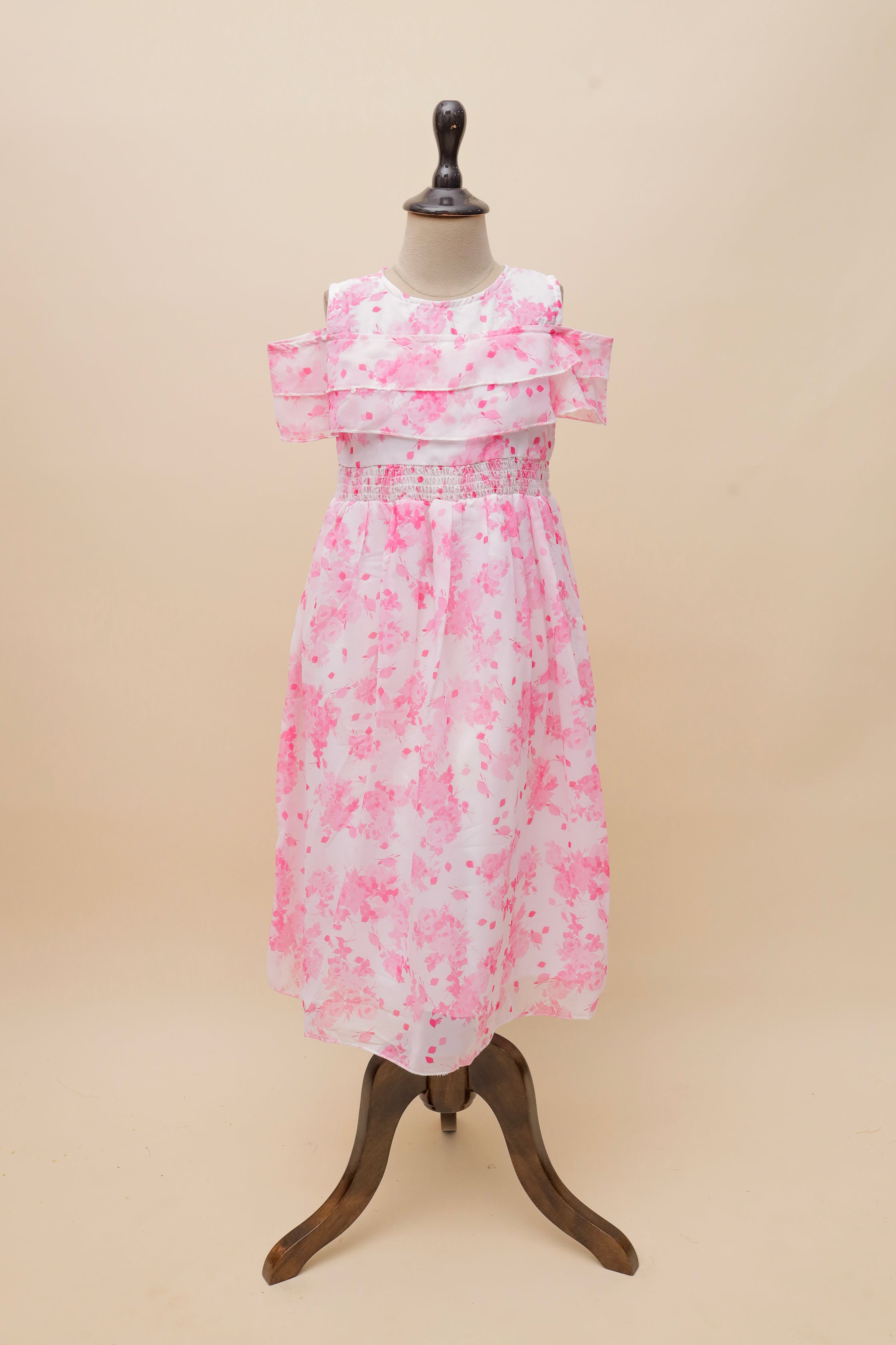 Pink Blossom Ruffle Maxi
