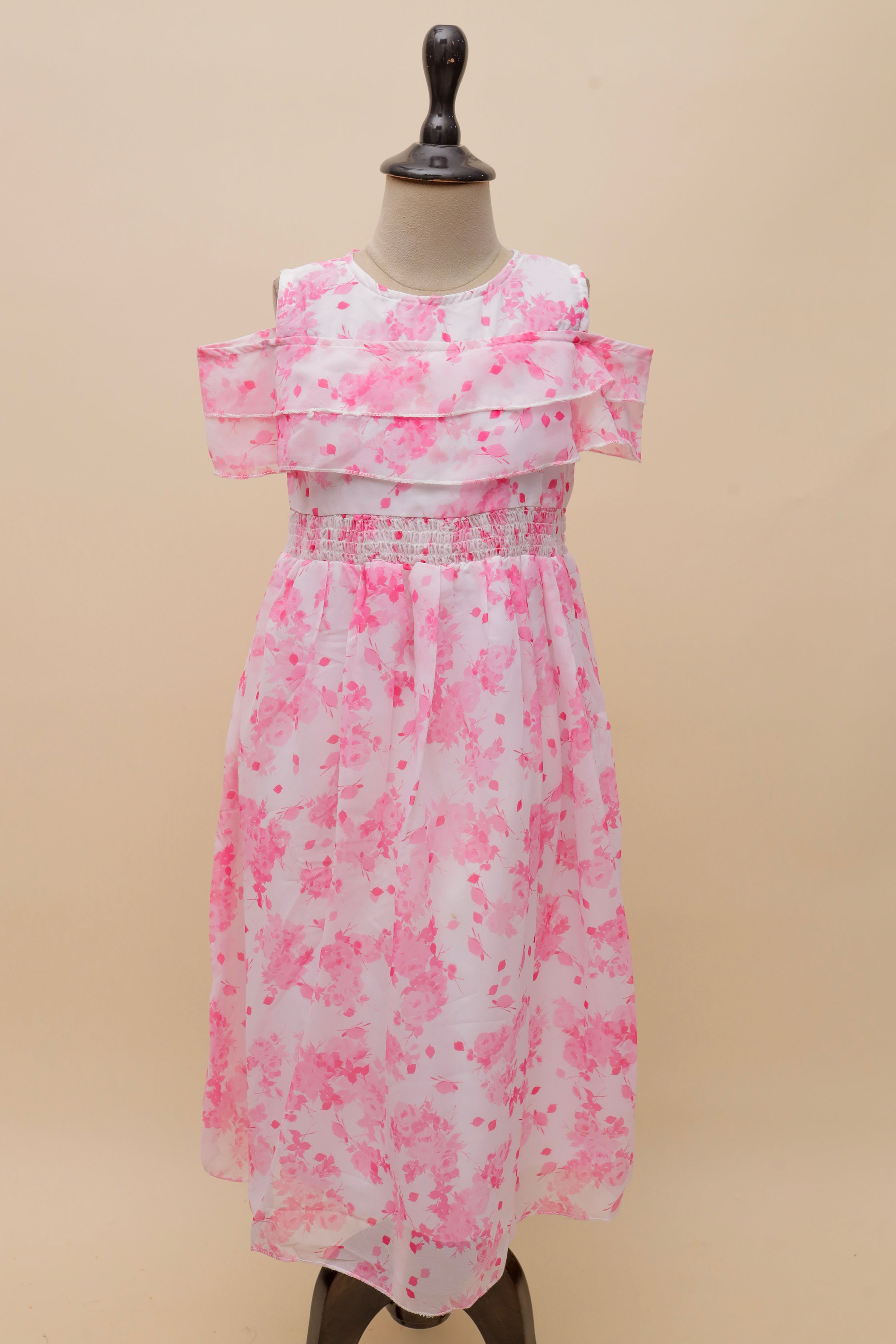 Pink Blossom Ruffle Maxi