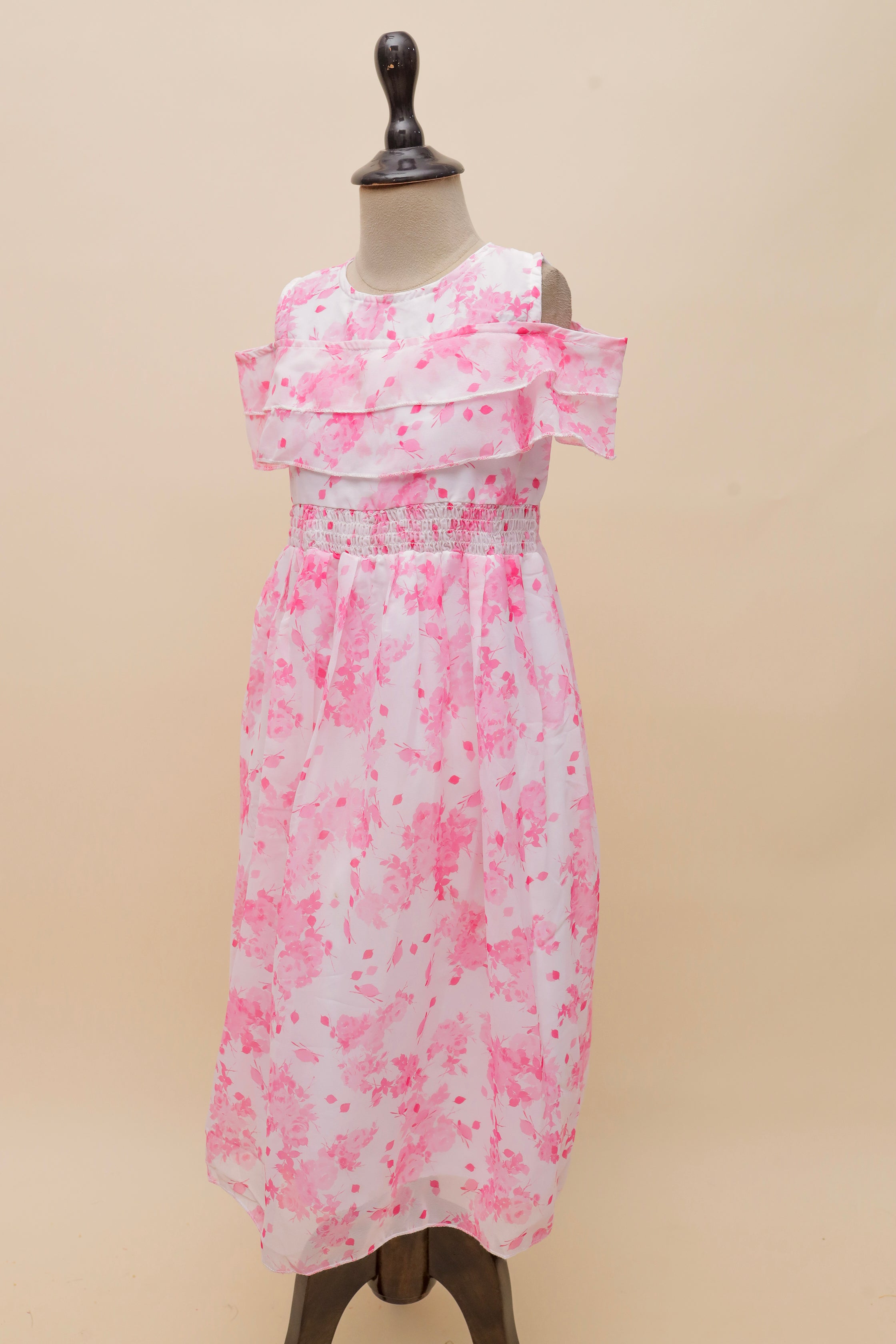 Pink Blossom Ruffle Maxi