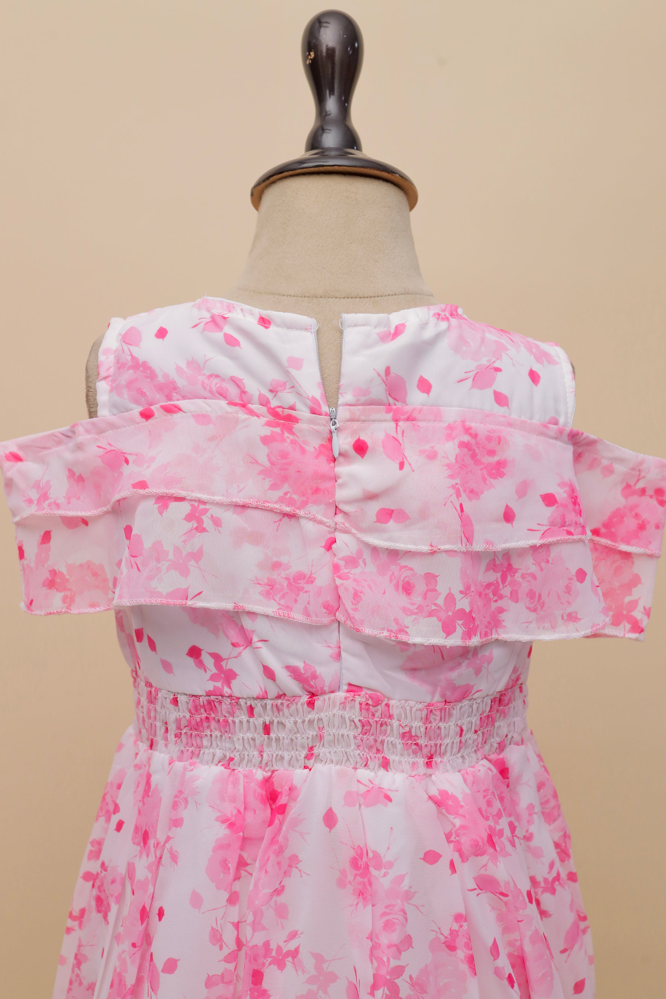 Pink Blossom Ruffle Maxi