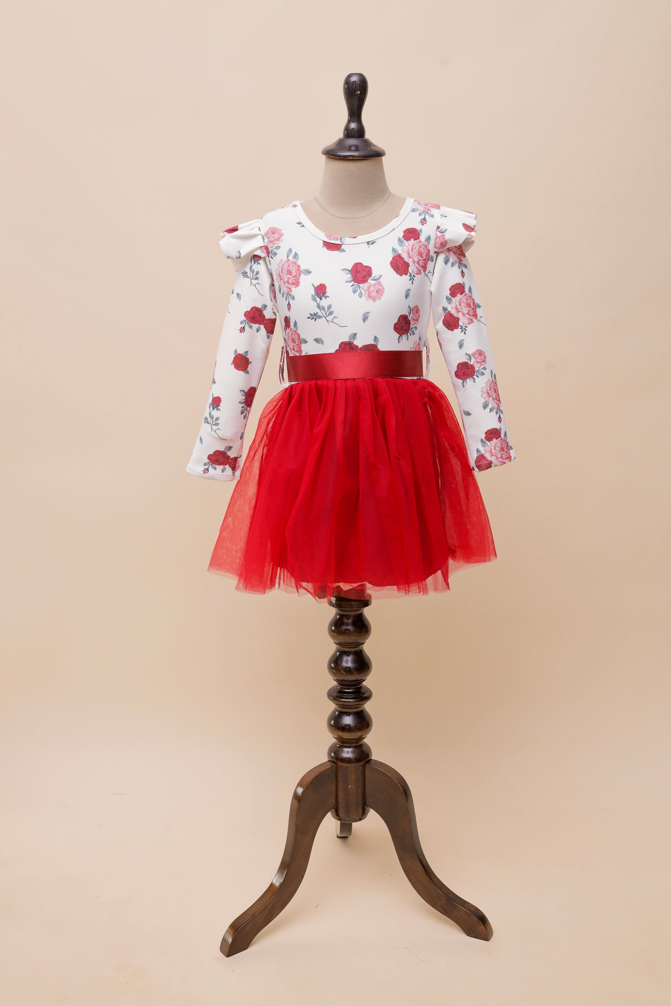 Red Rose Ruffle Frock