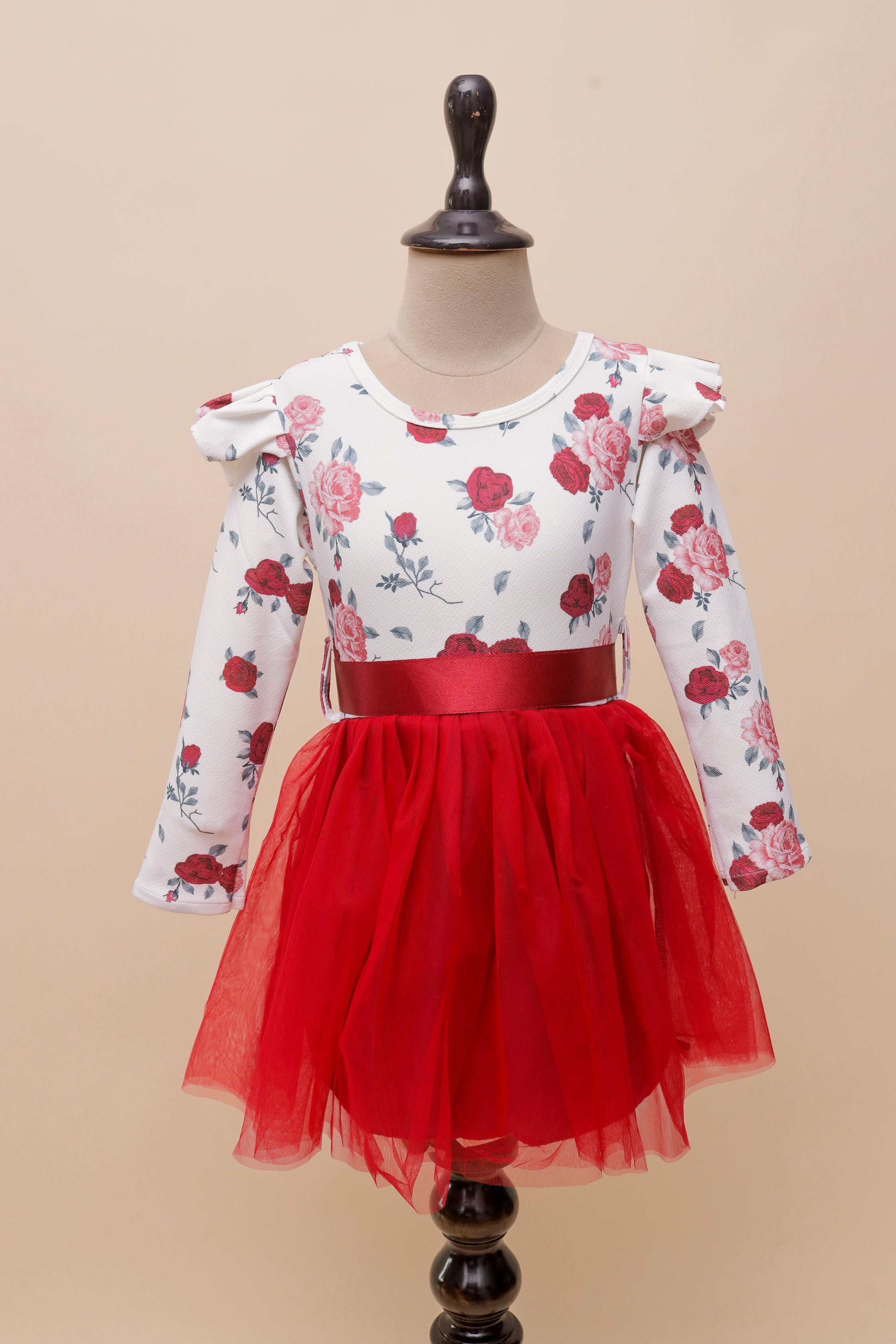 Red Rose Ruffle Frock