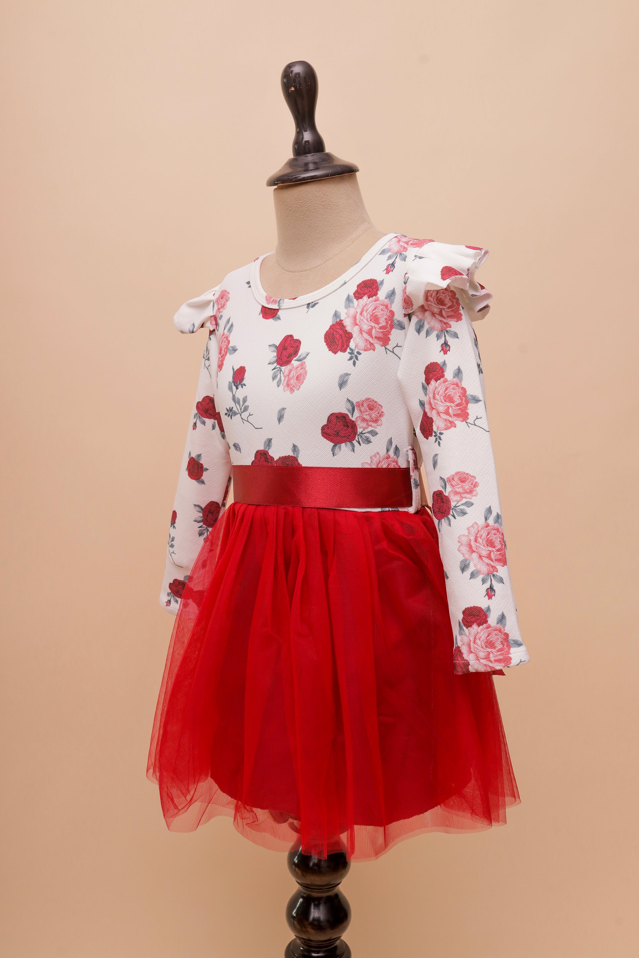 Red Rose Ruffle Frock