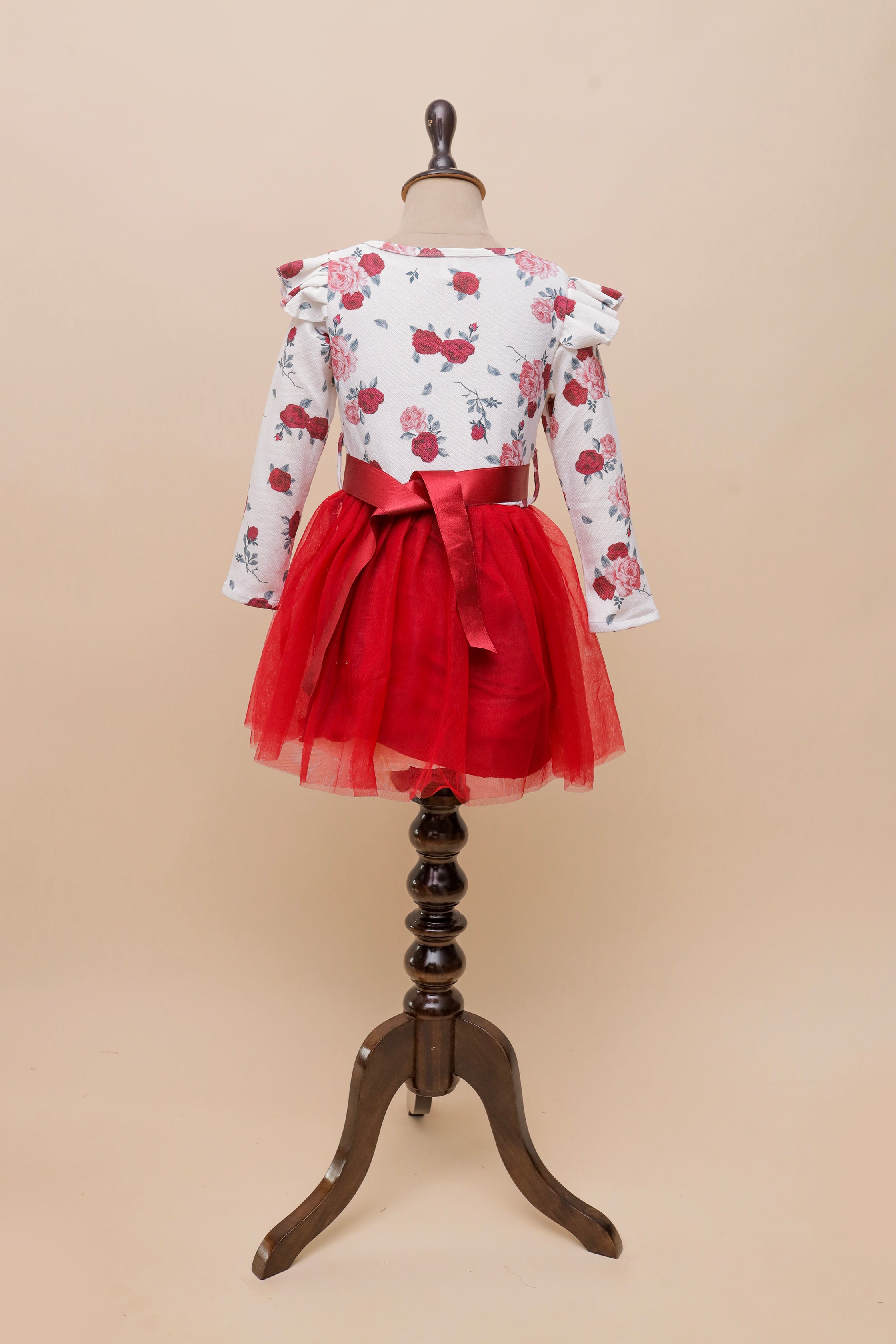 Red Rose Ruffle Frock