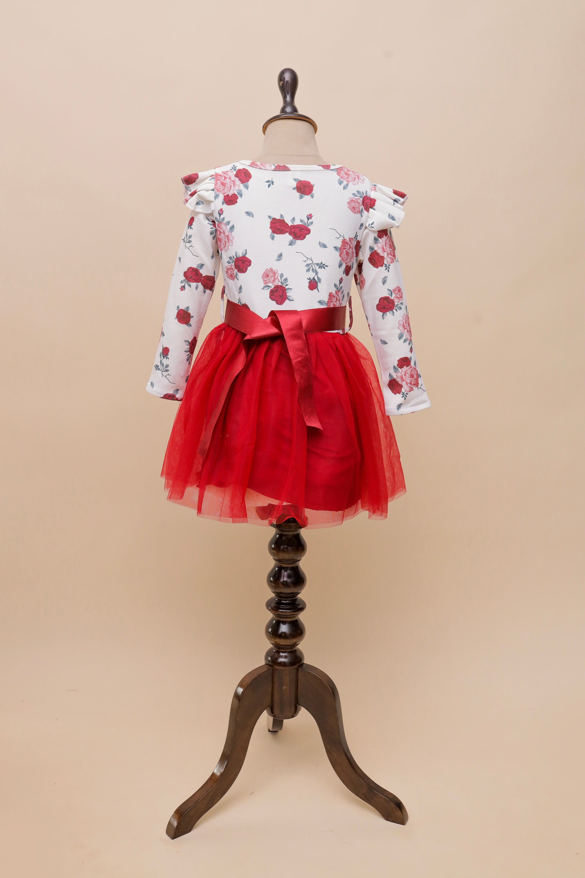 Red Rose Ruffle Frock