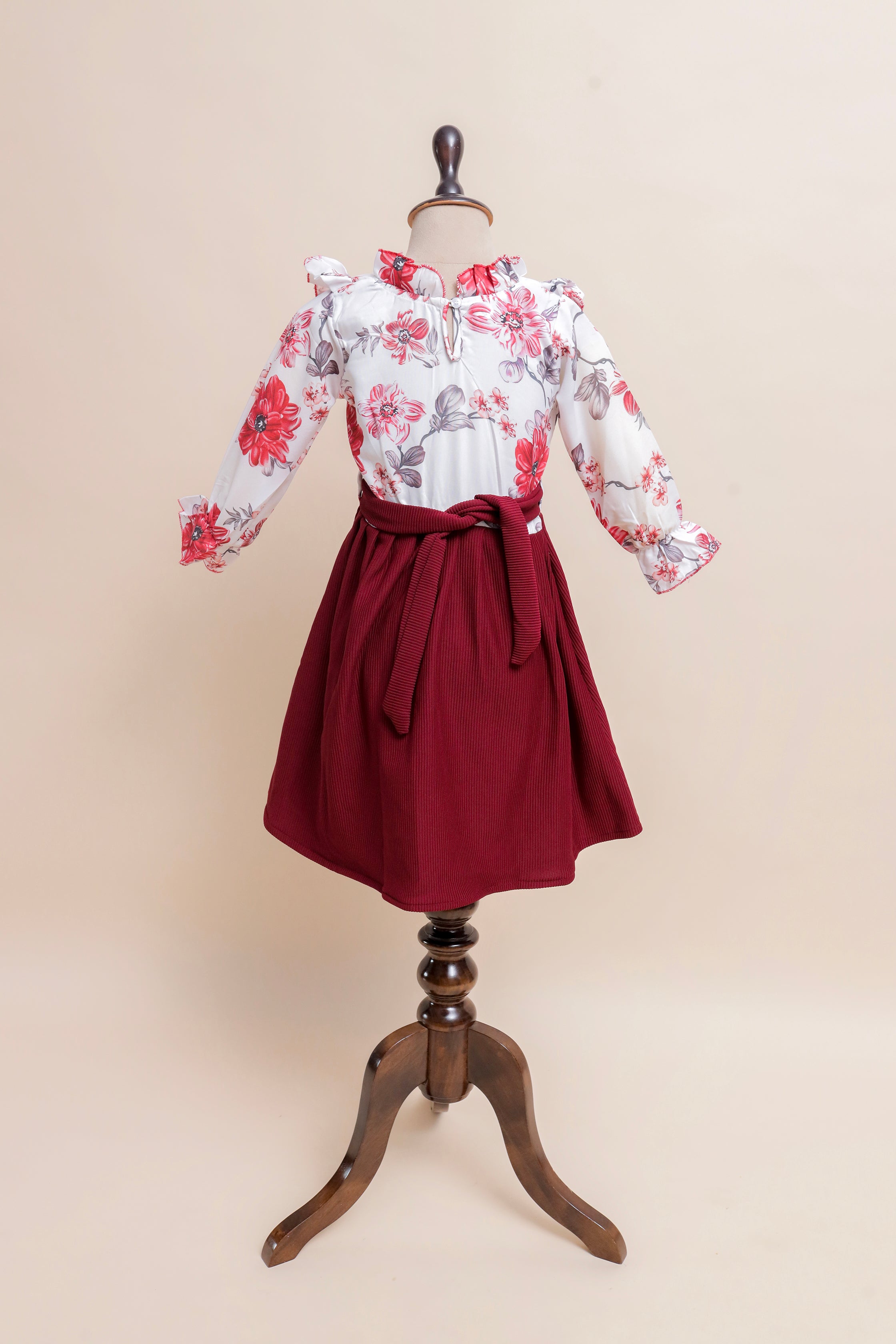 Burgundy Blossom Ruffle Set