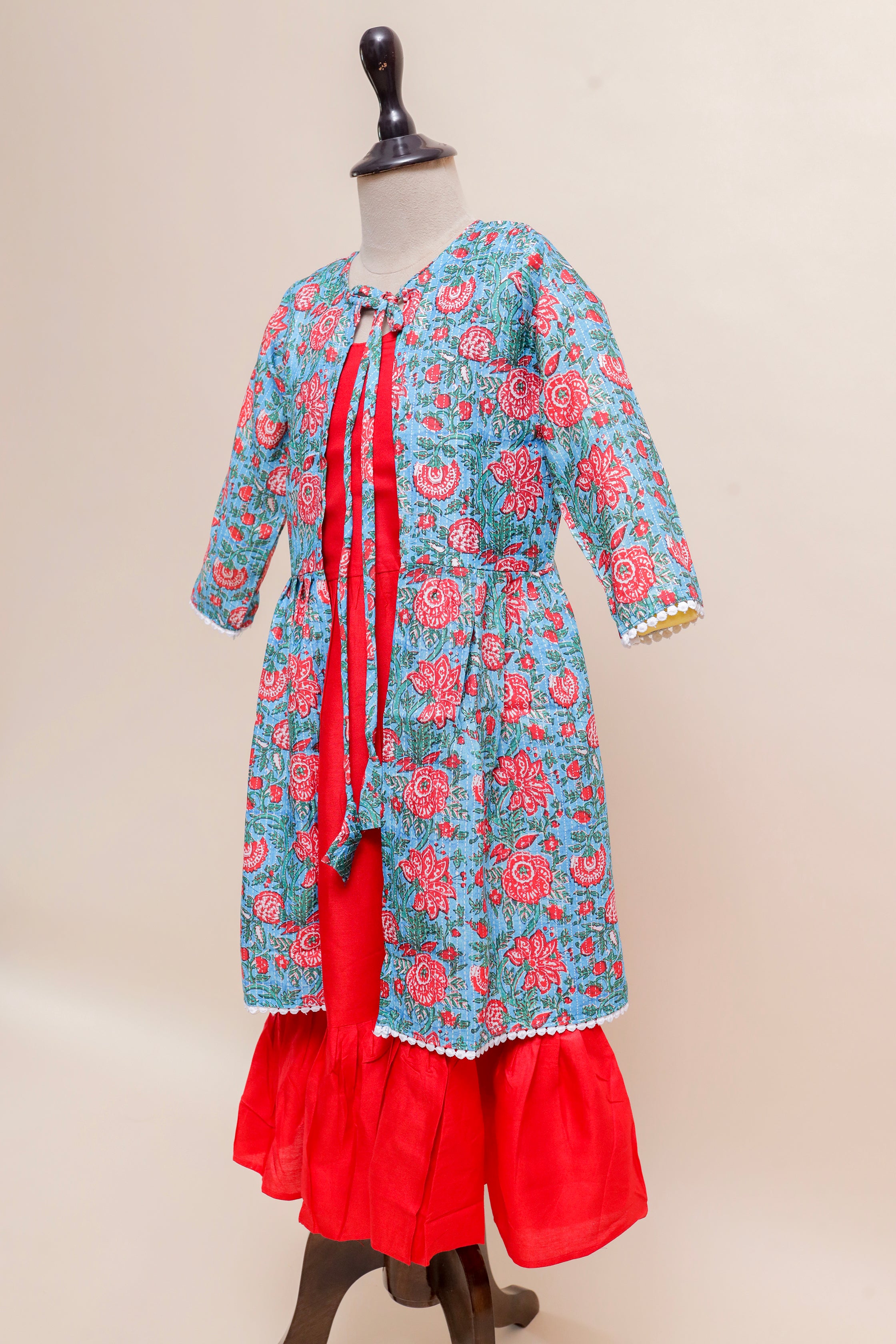 Turquoise Blossom Kurta Set