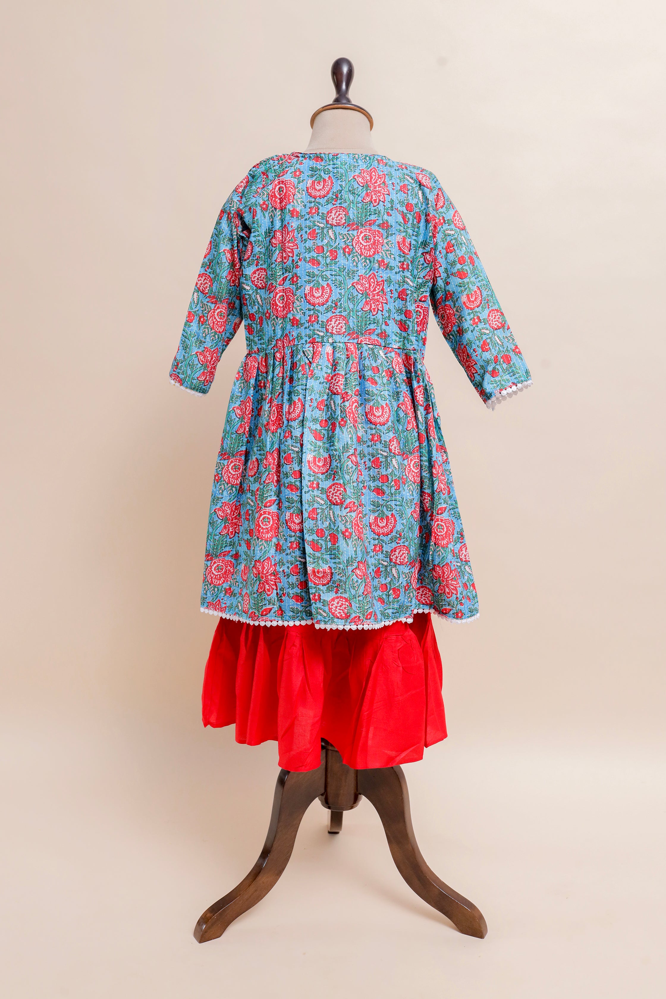 Turquoise Blossom Kurta Set