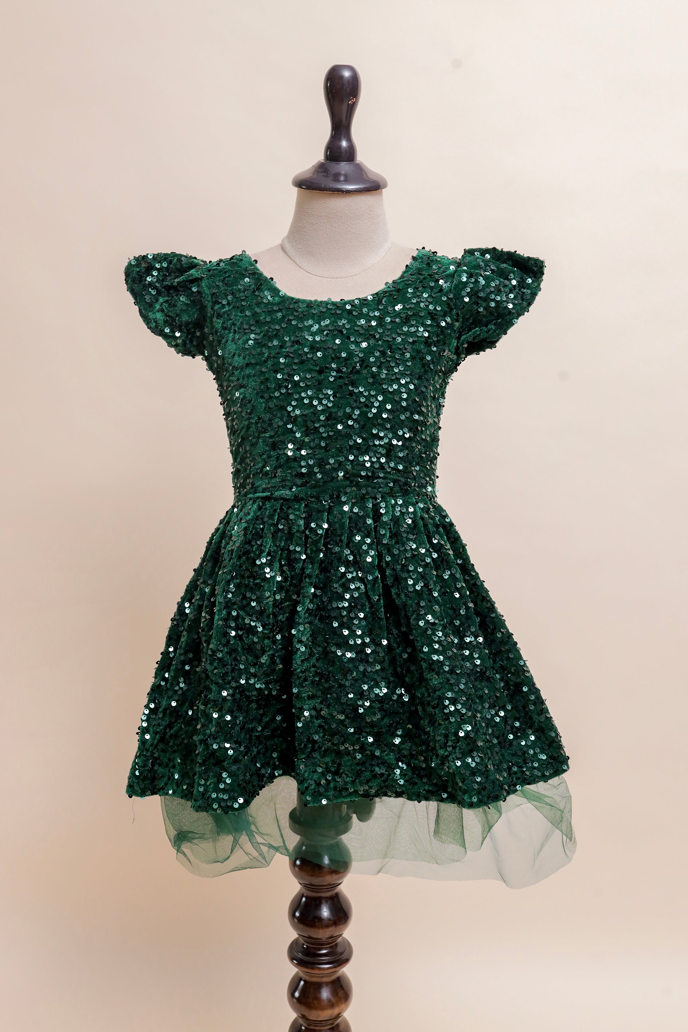 Emerald Sparkle Sequin Frock