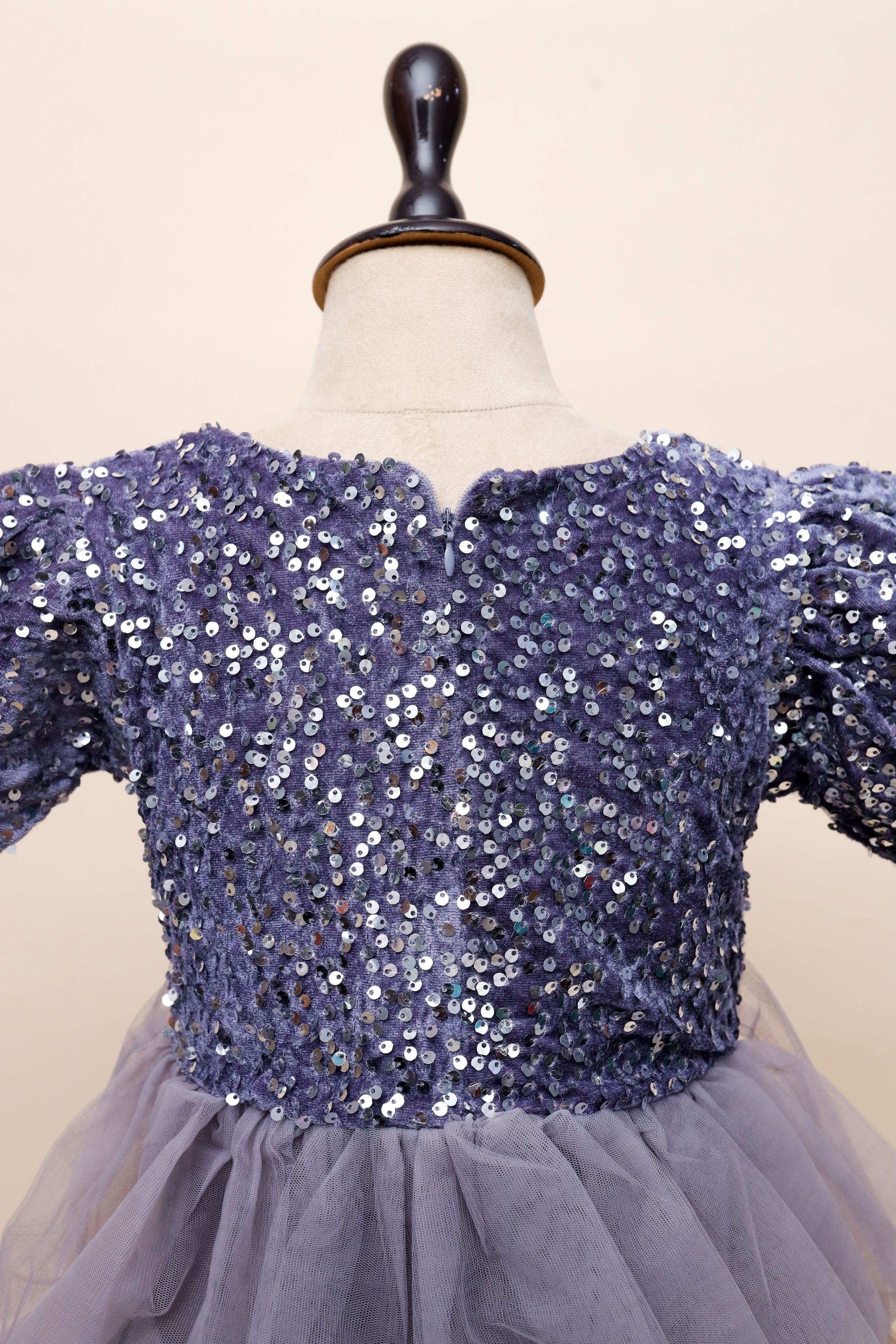 Navy Sequin Tulle Party Frock Dress