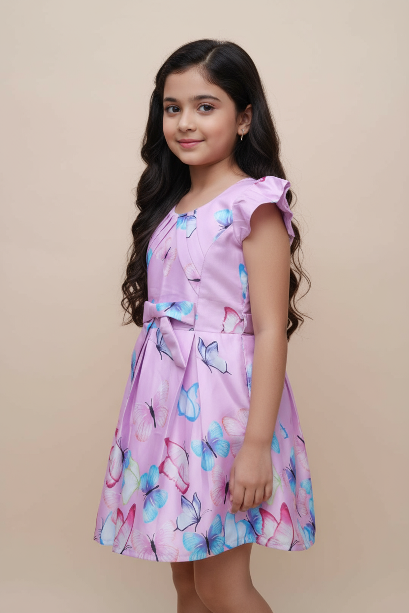 Butterfly Print Frock Dress