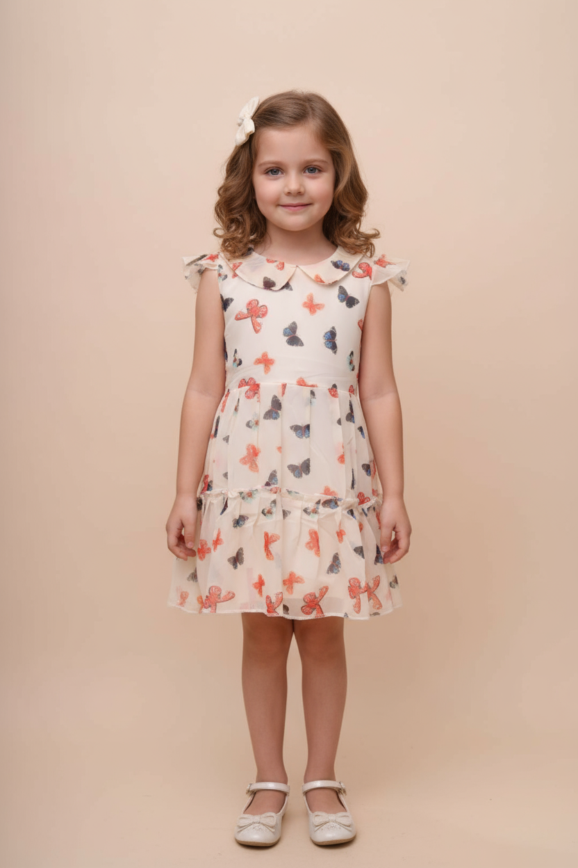 Butterfly Print Frock Dress