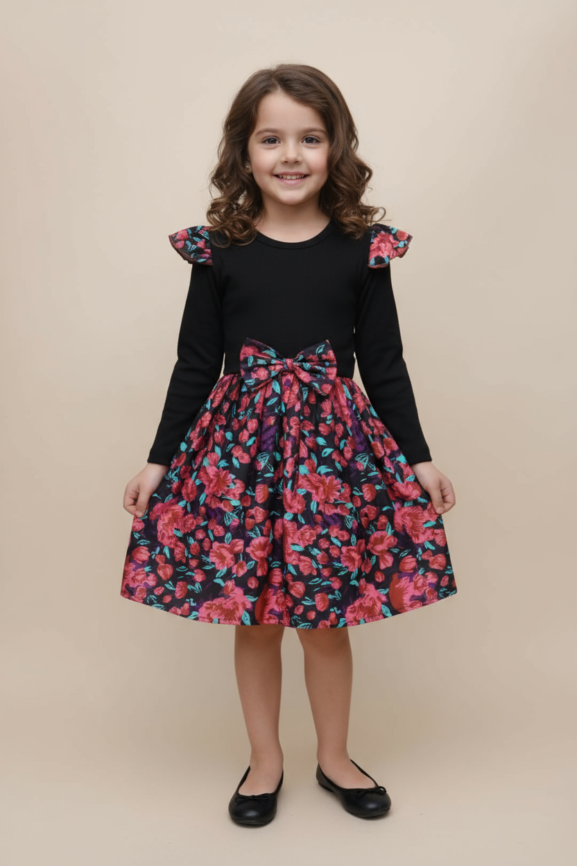 Ruby Floral Bow Frock